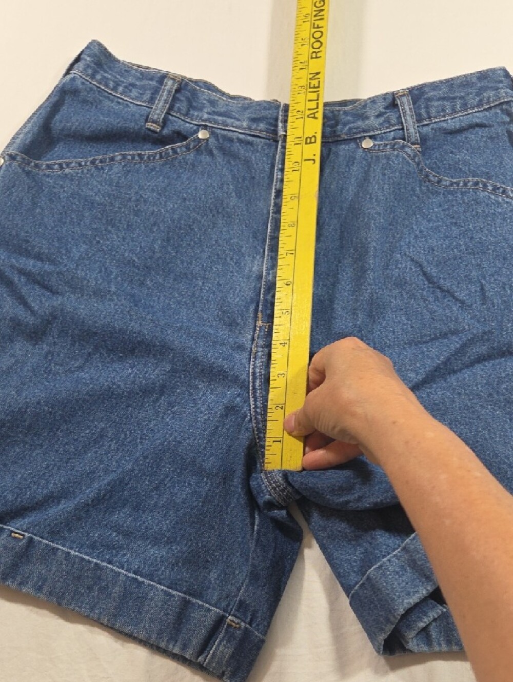 CENZA by Palmetto's Relaxed High-Waist Denim Bermudas Shorts Cotton Vintage 12 - Picture 7 of 10